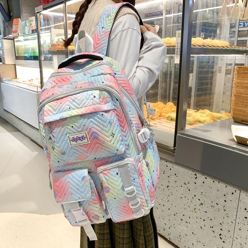 Cartoon Print Backpack Middle School Student Schoolbag Large Capacity Backpack