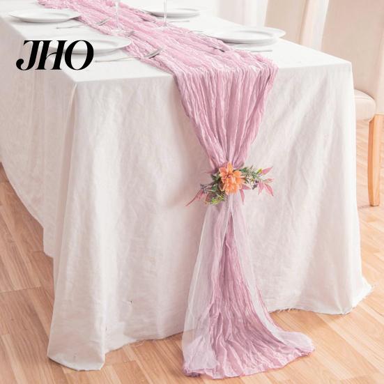 Tablecloth Decor Table Runner Rustic Soft Washable Party Decoration Non-Fading Hand-dyed Wedding Cloth