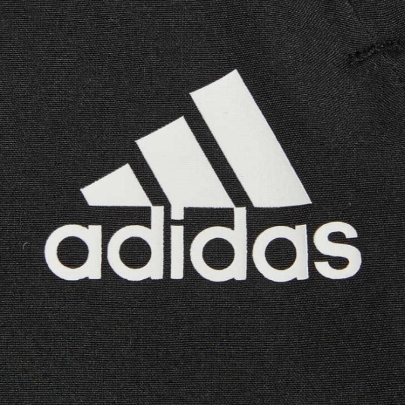 Adidas Elastic Waist Solid Color Logo Print Straight Casual Pants Men Bottoms Black H28909