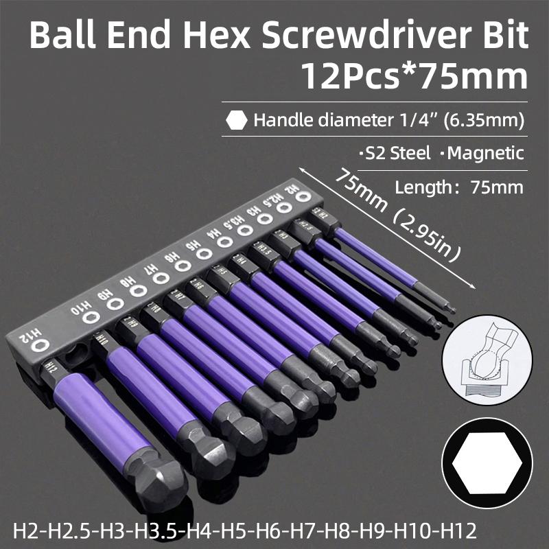 Sada šroubováků S2 ocel 1/4 šestihran magnetická rukojeť šroubovací bity oprava DIY ruční nářadí U tvar/na kolo/Y typ/hvězda/trojúhelník