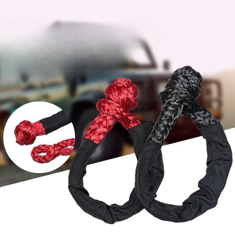 Soft Shackle Synthetic Rope Heavy Duty Offroad Tow Shackle Strap with Protective Sleeve for Jeep Truck SUV