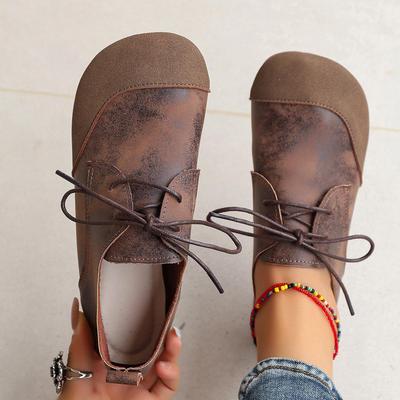 Mori Girl Retro Flache Schnürschuhe - 2025 Weiche Sohle, Große Größe, Vielseitiges Freizeit-Schuhwerk