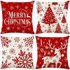 Christmas Linen Pillowcase: Home Sofa Decor & Car Lumbar Support Cushion Cover