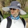 Big Head Brim Color Blocking Fisherman Hat UPF50+ Men Women Summer Sun Protection Fishing Hat Outdoor Leisure Hat 60-65cm