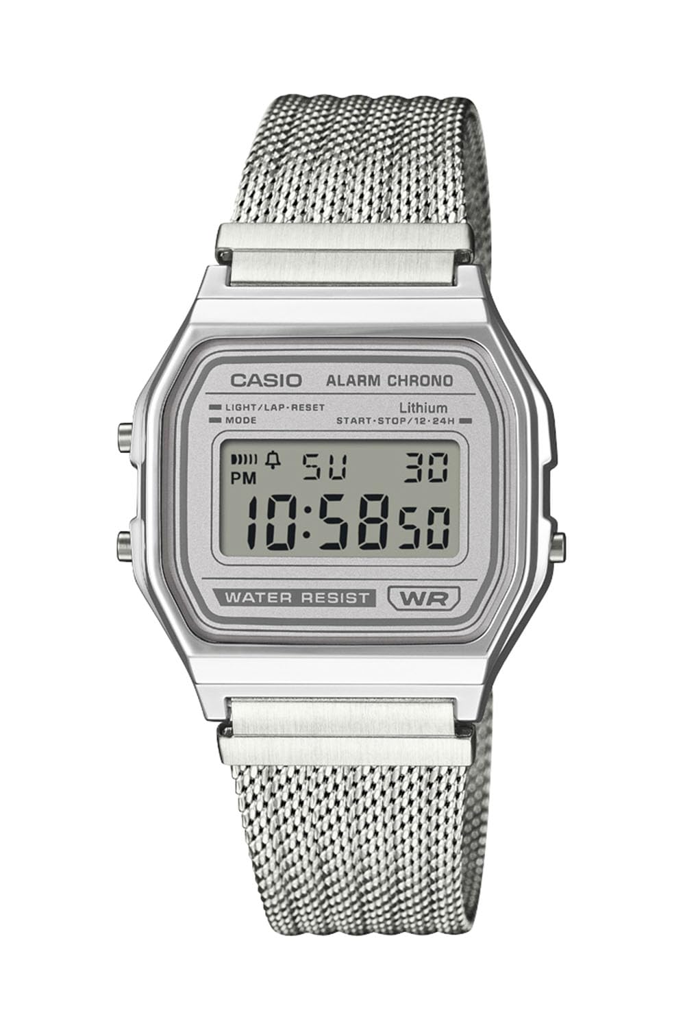 Классические часы Casio Унисекс Серебристые A158WEM-7JF