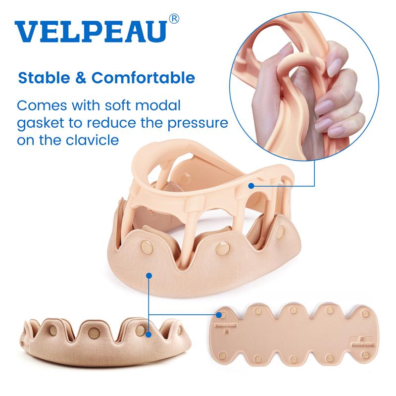 Velpeau Silicone Neck Brace Spine Pressure Relief Cervical Collar Breathable Waterproof for Neck Stiffness Pain