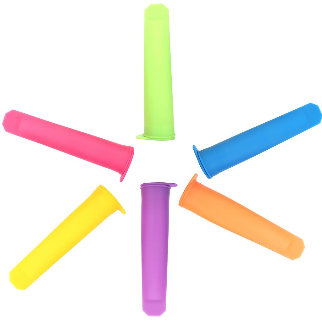 6Pcs Silicone Ice Cream Mold Reusable DIY Ice Bar Maker Mould with Lid for Kid and Adult