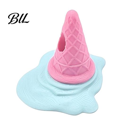 Cute Stationery Storage 3D Printed Melting Ice Cream Pen Holder, Novelty Cone Desk Unique Plastic Pencil Organizer Stand, Funny Desktop Organizer,