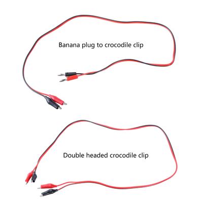 Power Plug To Alligator Clip Cable Double Alligator Clips Power Test Cable 2 Plugs To 2 Clips Cable Length 1M