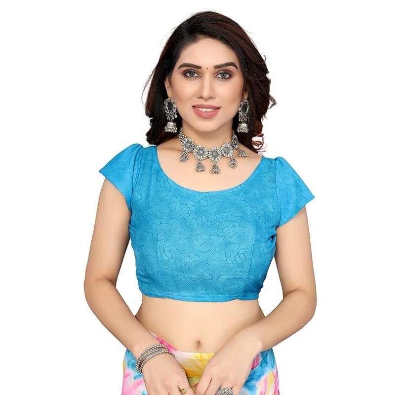TreegoArt Fashion Women's Georgette Printed Party Wear Colorfull Saree With Unstitched Blouse Piece - Pack of 1