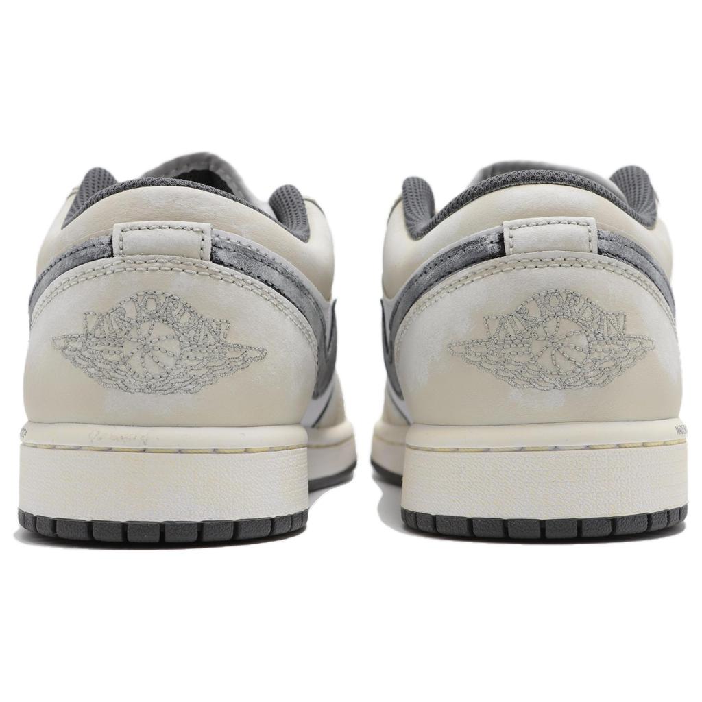 Jordan Air Jordan 1 Abrasion Resistant Low Top Vintage Basketball Shoes Unisex Beige Yellow 553558-152(Teamfour-)