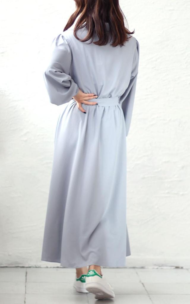 Gold Japan Plus Size Long Sweater Shirt with Ribbon and Perfect for Fall and Size Blue Women's Dress, Sleeve, Flare, Spring, Fem-437, 3L,