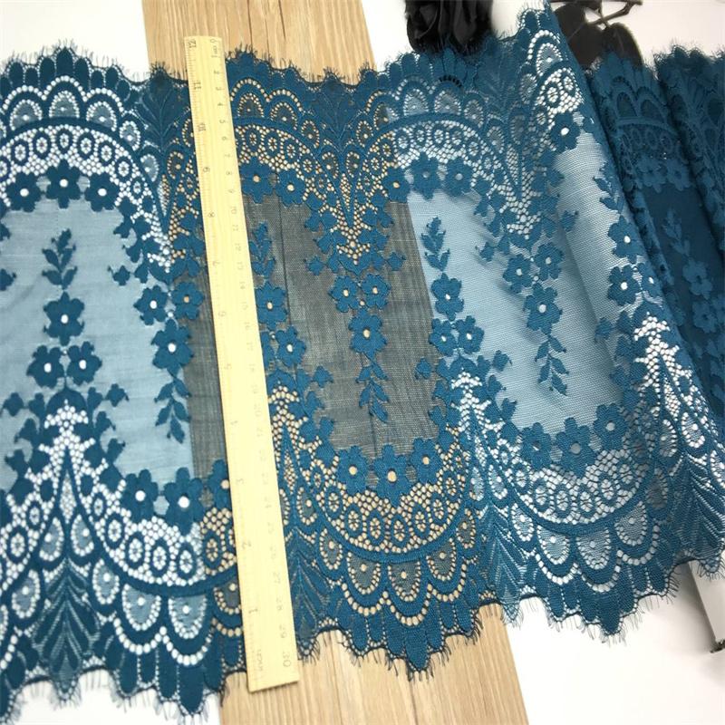 ( 2 Colors ) 1m X 31cm Elastic French Chantilly Eyelash Lace Fabric for Lingerie, Bra, Underwear, Garment, Sewing & Crafting