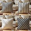 Black-and-white Pattern Cushion Cover Anti-dustmite Pillowcase Invisible Zipper Silky Short Plush Sofa Cushion Cover