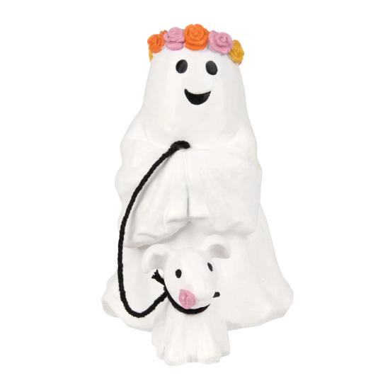 jijijing Halloween Ghost Figurine, Spooky Resin Statue, Classic Decoration for Indoor Outdoor Tabletop Decor, Durable Retro Ornament Gift