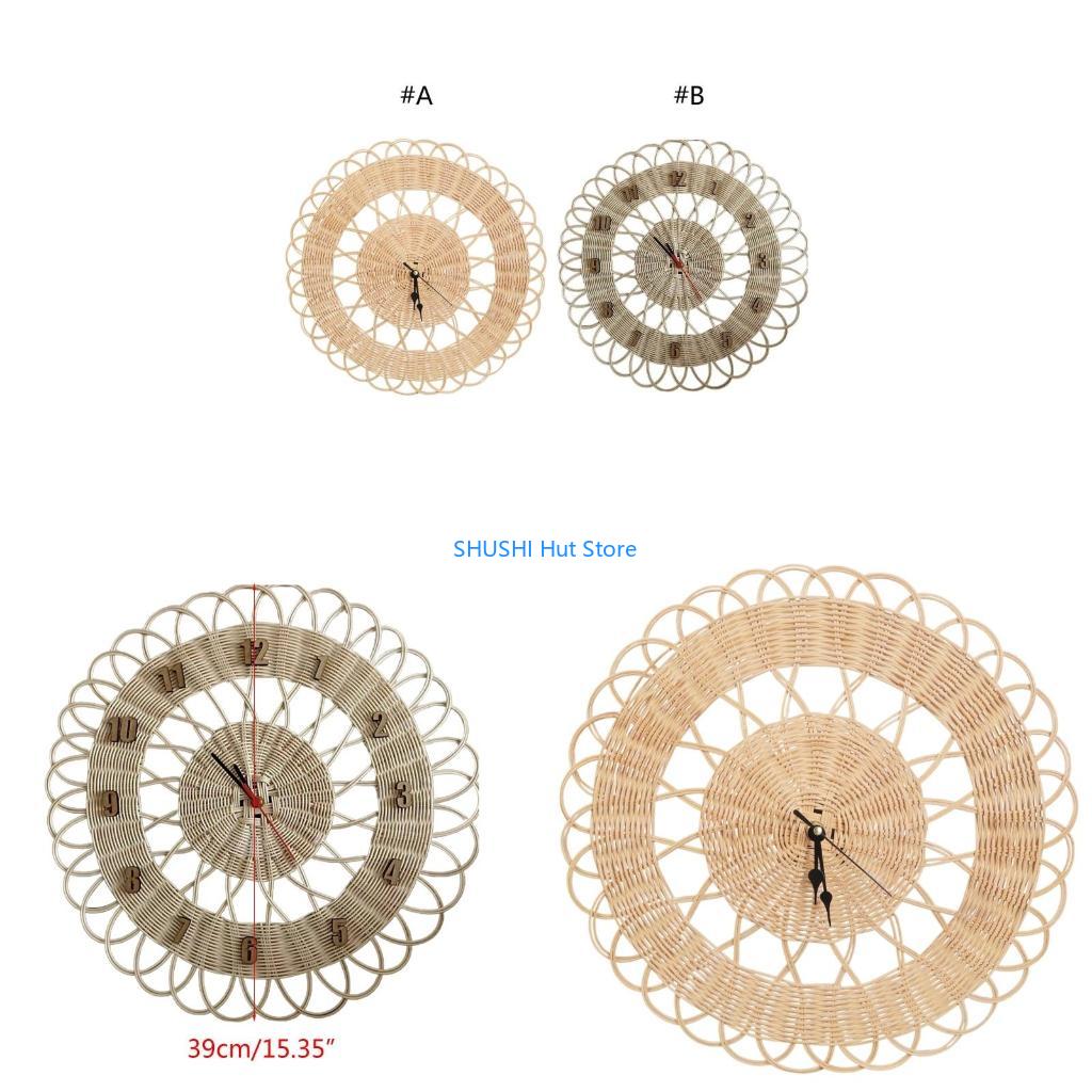 Rattan Woven Wall Clock for Creative Modern Art Wall-mounted Clock D57B