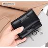 2024 Woven Genuine Leather Women Wallets Bifold Short Purse High Quality Lambskin Billfolds For Ladies Card Holders