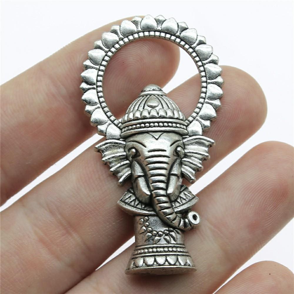 2pcs Charms Big Elephant For Jewelry Making DIY Jewelry Accessories Antique Silver Color Big Elephant Pendant Charms