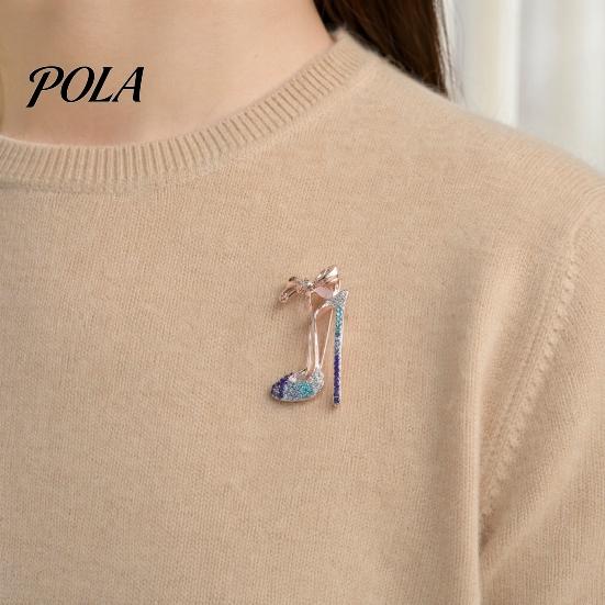 Brooch Pin, High Heels Bow Shape Lapel Pin with Sparkling Rhinestones, Women Badge for Suits Coats Bags Accessories