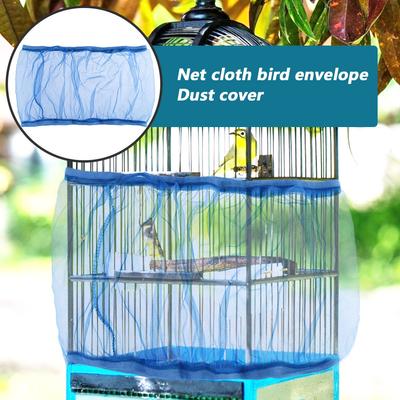 Bird Cage Cover Nylon Mesh Parrot Catcher Bird Supplies Cage Cover Airy Mesh Net Easy Cleaning Seed Catcher Accessory