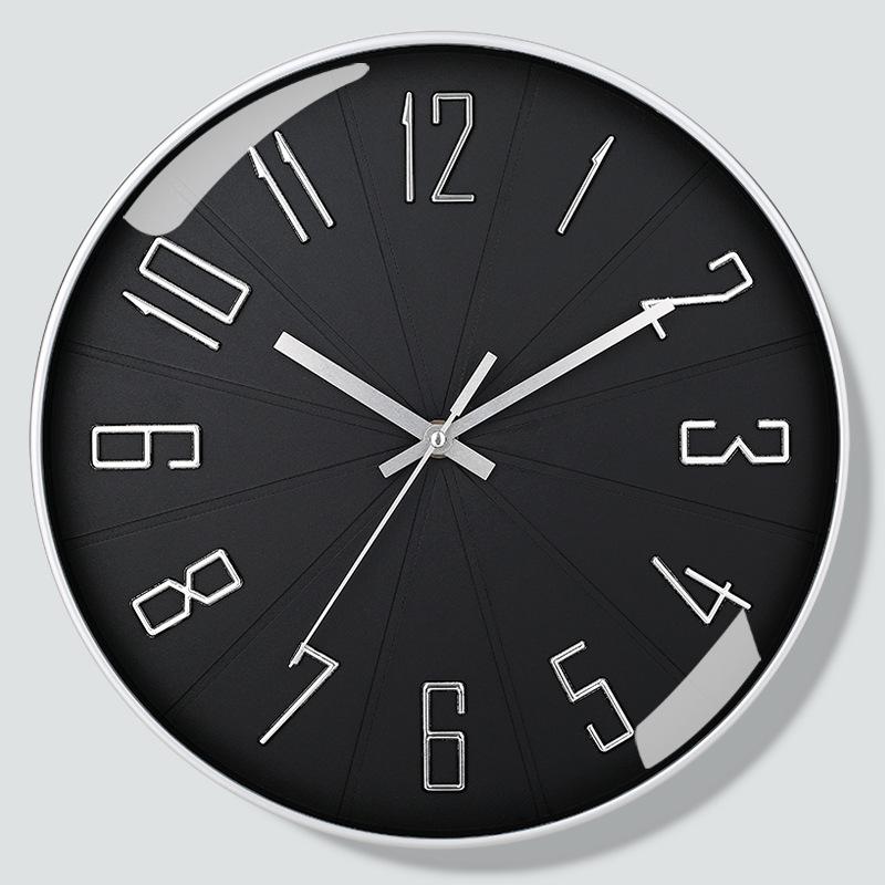 12 Inch 30CM Silent Wall Clock, Creative and Fashionable, Three-dimensional Digital Minimalist Clock for Home Living Room