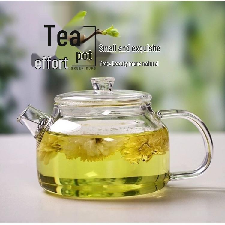 Transparent Glass Mini Teapot with Infuser - Small Flower Kung Fu Tea Set and Water Kettle
