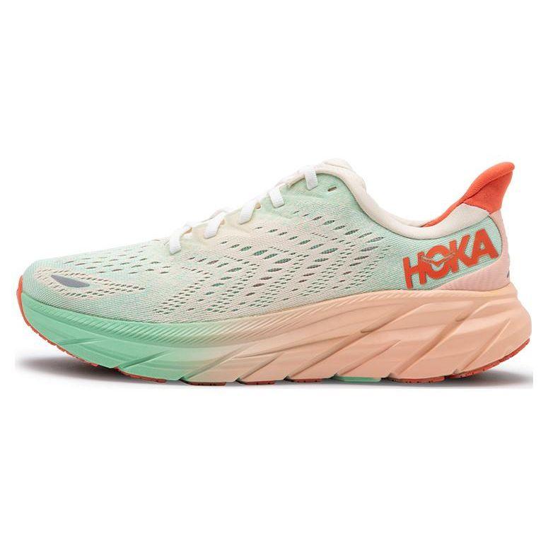 

HOKA One One Clifton 8 Универсальная Удобная Ткань Нескользящая Прочная Низкий Верх Повседневные Кроссовки для Бега Женские кроссовки Розовый Зеленый 1119394-SGAS 36
