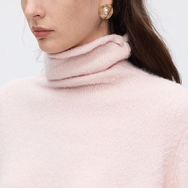 LANZHI Elegant Turtleneck Wool Blend Sweater