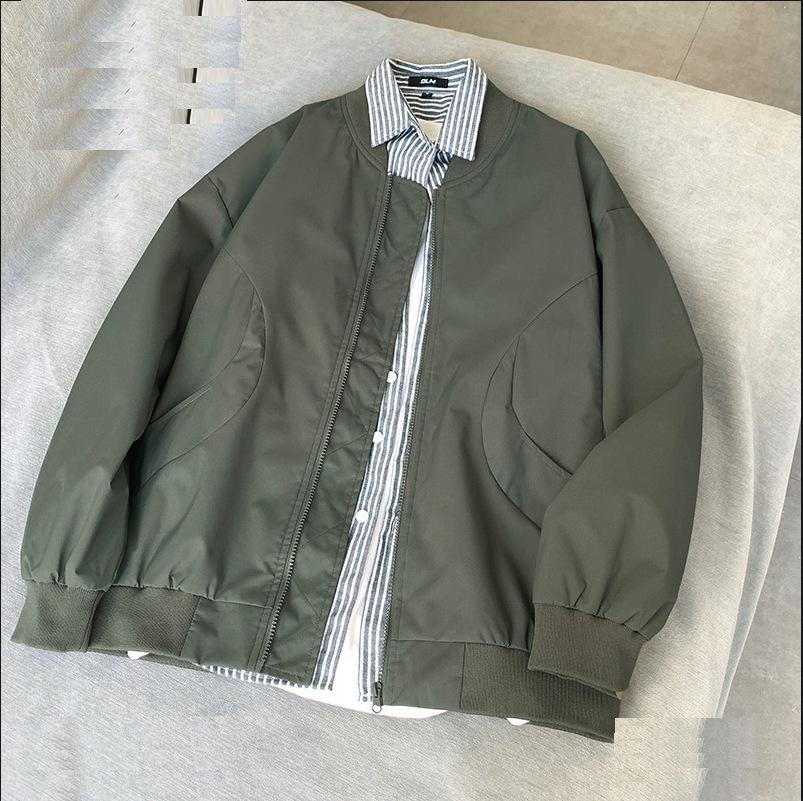 Men's Cross-Border Casual Baseball Jacket - Light Mature Style, Street Cool, Loose Fit, Spring/Autumn Trendy Outerwear.