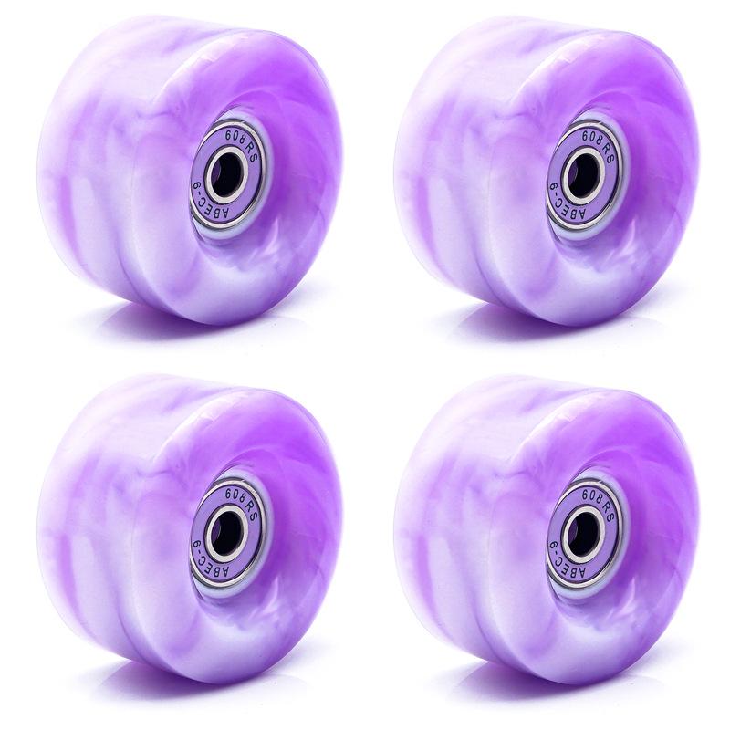 В наличии Двухрядные роликовые коньки с полиуретановыми колесами – Несветящиеся четырехколесные коньки