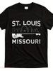 St. Louis Guitar Music T-Shirt - Graphic Tee Representing The Missouri Music Scene, Cozy Polyester Short Sleeve Shirt Ideal for Concerts, Souvenir Clo
