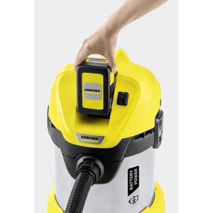 Aspirateur eau et poussière karcher wd 3 premium sans fil - 17l