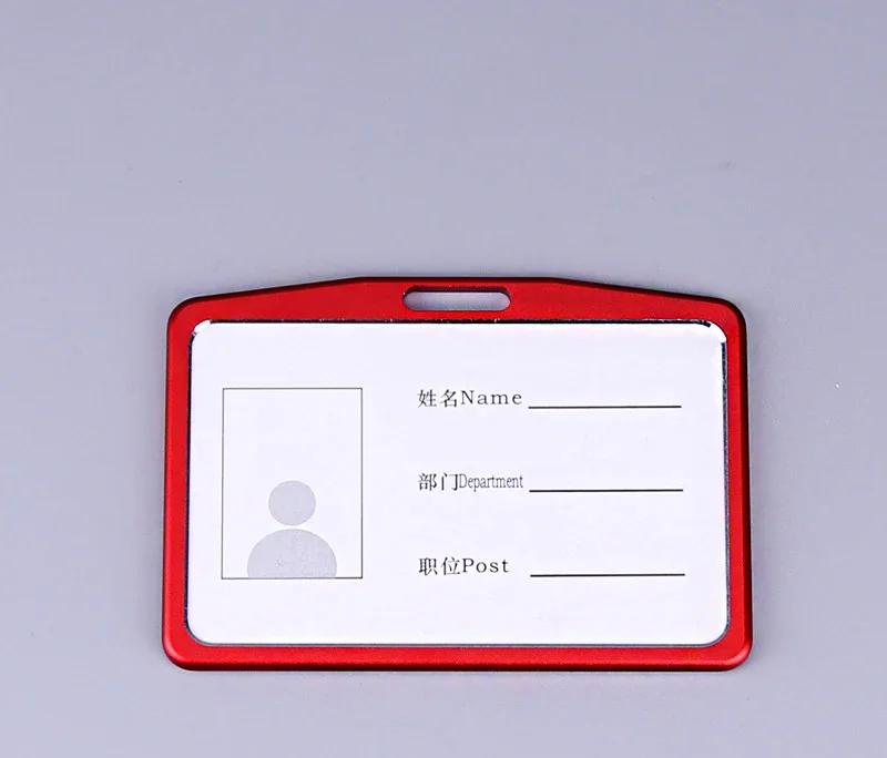 Office Metal Work Identity Badge ID Card Holder Aluminium Alloy Employee Name Cover Business Case Credit Card Holder Wallet