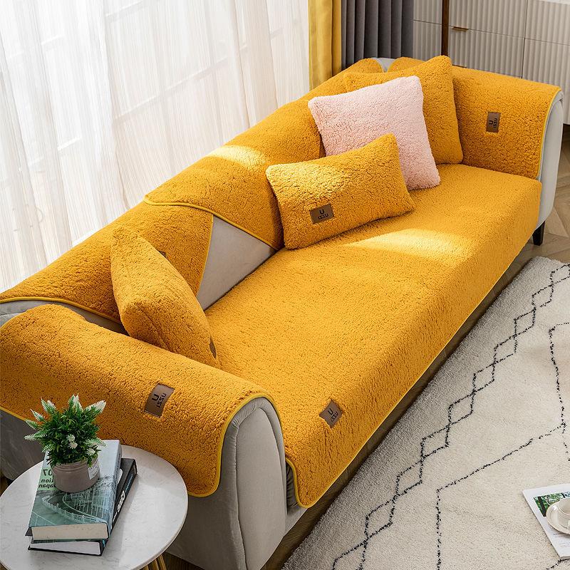 Sofakissen aus Wollsamt, verdickt, warm, rutschfest, Sofabezug für vier Jahreszeiten, universelles Wohnzimmer-Sofa, All-Inclusive-Handtuch