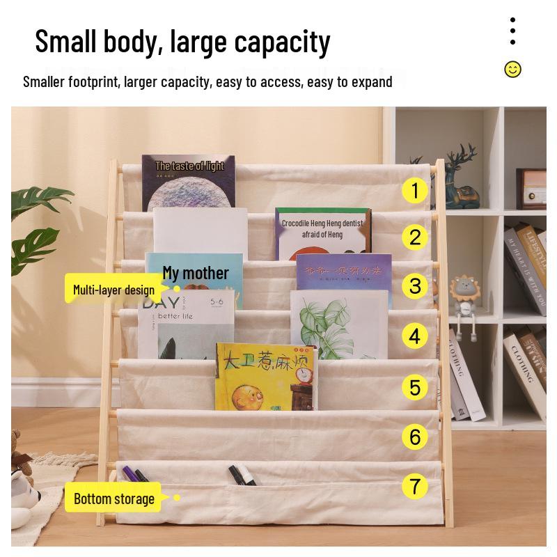 Solid Wood Kids' Multi-layer Bookshelf & Organizer