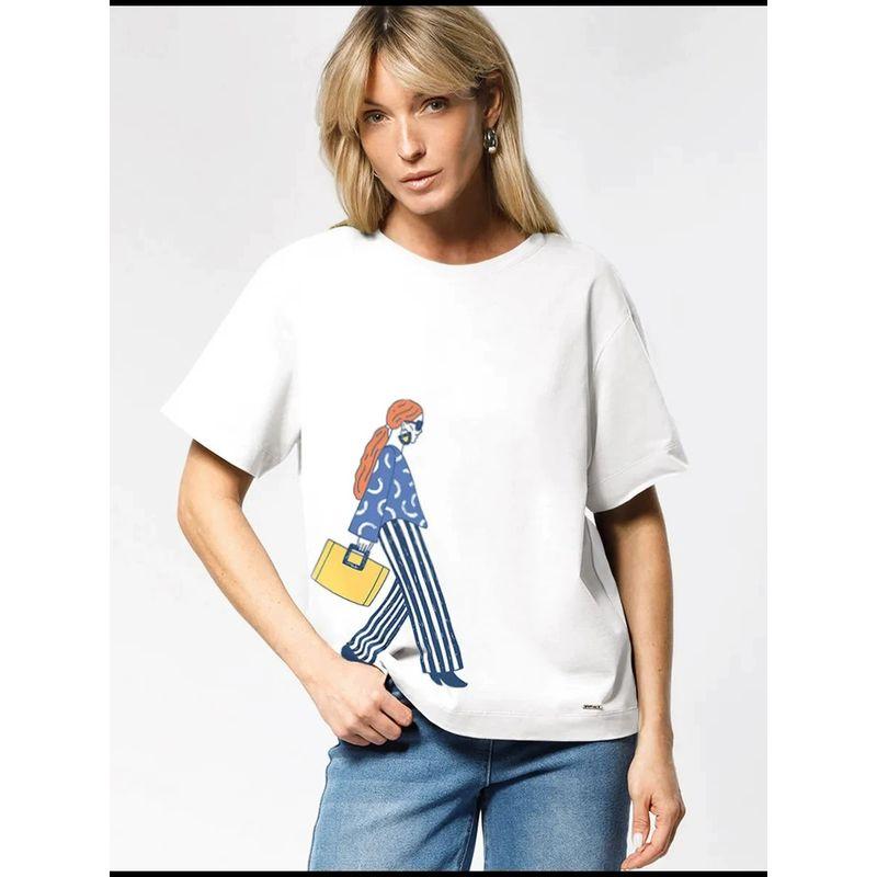 Loose Printed T-shirt Western Style New Fashion Loose Casual Print Short Sleeve Cotton T-shirt Top