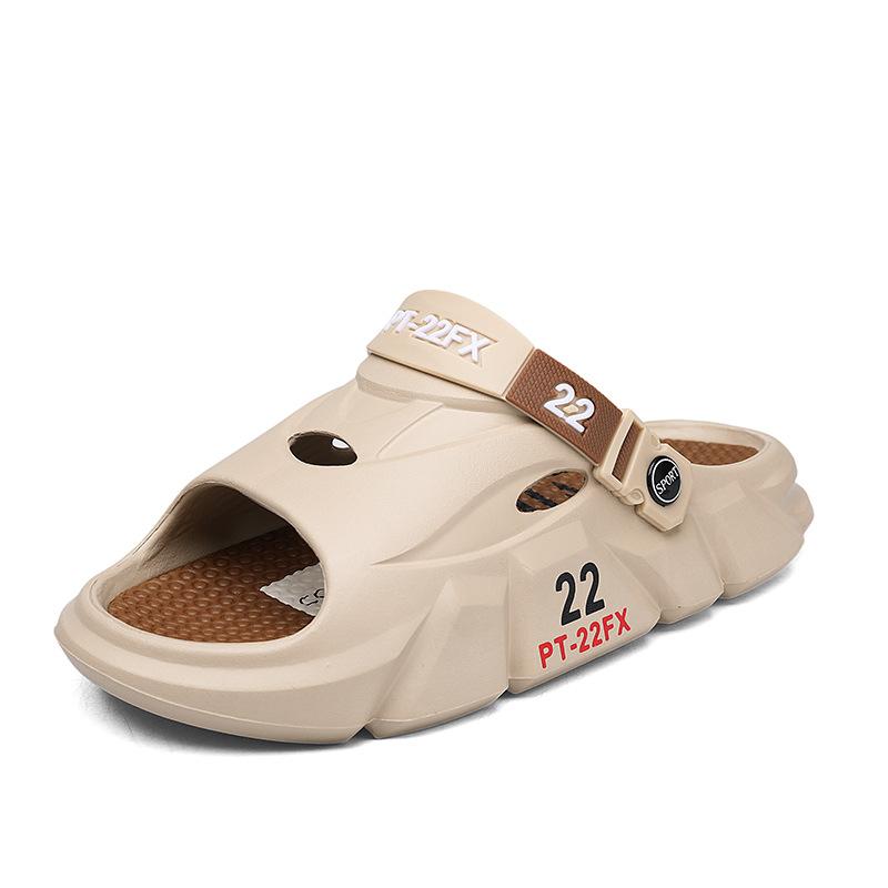

Men s summer new open-toe one-word slippers home leisure breathable cool slippers EVA outdoor beach slippers 45