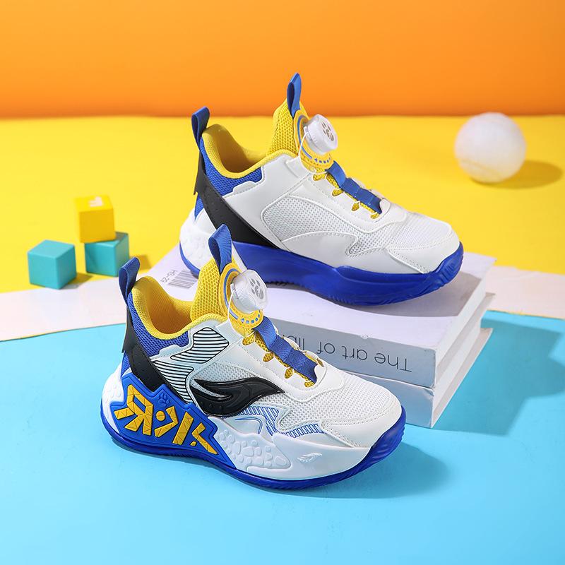Children's Shoes 2025 Spring and Autumn Children's Sports Shoes Youth Mesh Breathable Lightweight Soft-soled Basketball Shoes