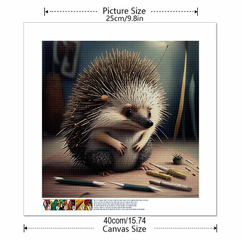 New Arrival 5D DIY Full Circle Diamond Painting "Hedgehog" Embroidery Cross Stitch Home Decor Gift