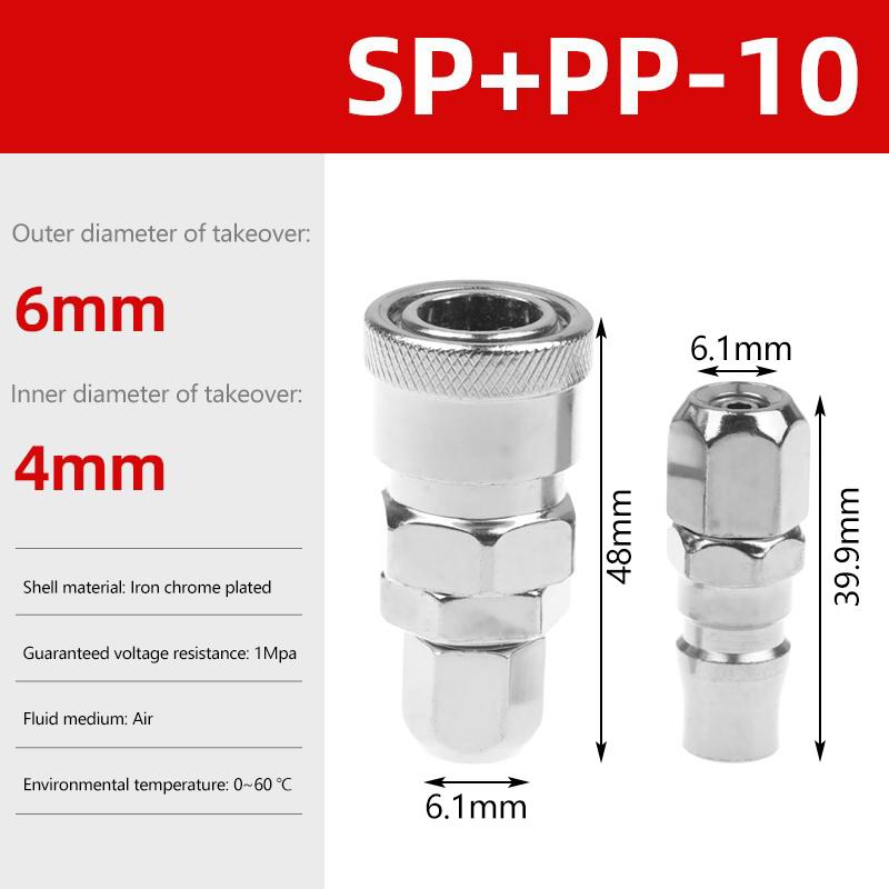 European Eu Type Pneumatic Fitting Connector Quick Coupler For Air Compressor Hose Barb Nozzle Sh Ph 6/8/10/12Mm