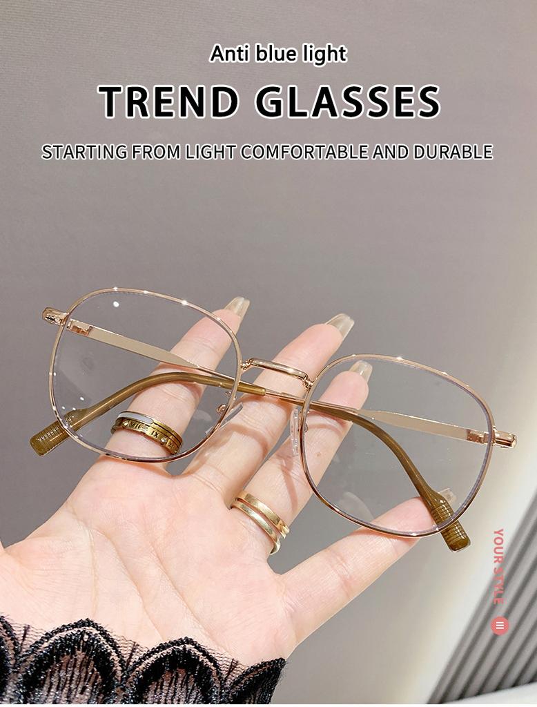 Automatic Po-sensitive Anti-blue Light Small Round Frame Nearsighted Glasses 7759