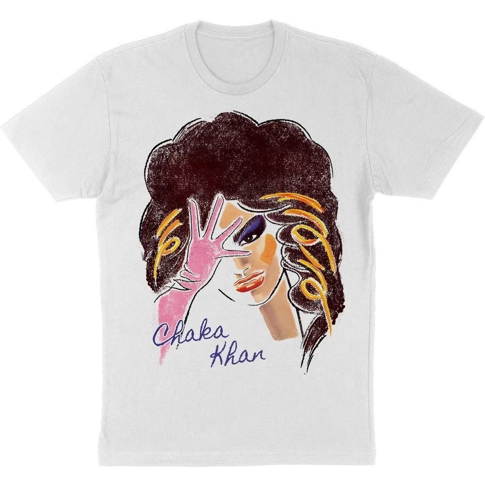 New Chaka Khan Illustration TShirt In White Size S5XL KK2055 Unisex T-Shirt