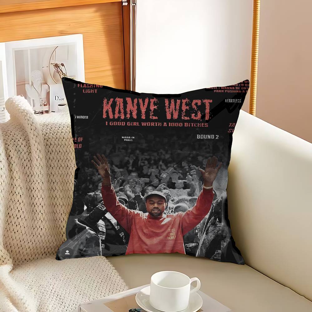 K-Kanye W-West Rapper Cushion Cover Polyester Sofa Cushions Decorative Throw Pillows Home Decoration Pillowcover
