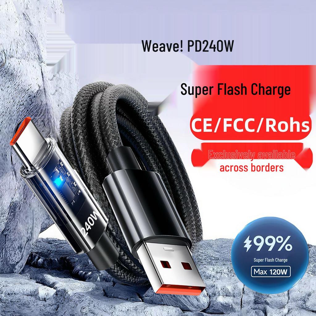 240W Super Fast Charging Type-C Cable for Huawei, Honor, Apple, Samsung, Xiaomi