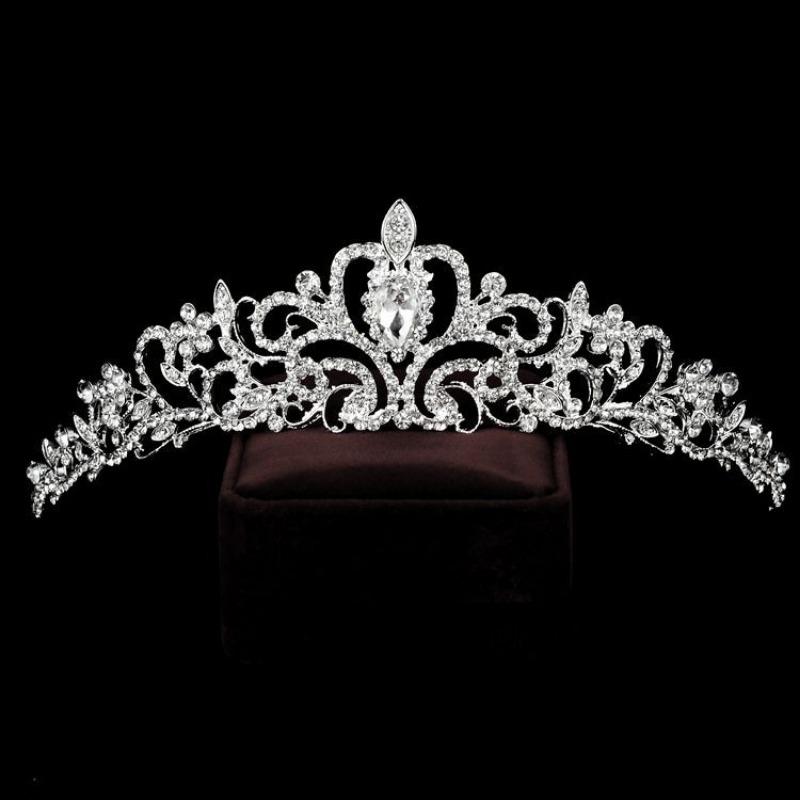 Brautkrone Tiara Krone Braut Hochzeit Zubehör Geburtstag Haar Zubehör Strass Kristall Tiara