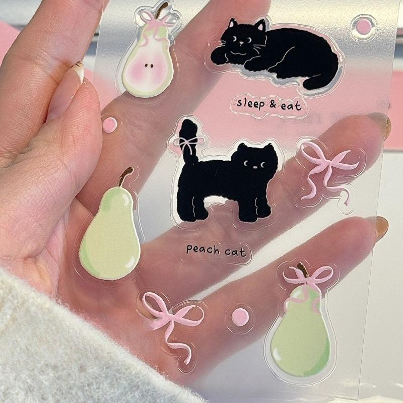Ballet-style Baby Cat Flat Sticker - Three-dimensional  Cute and Seamless CCD Mobile Phone and Computer DIY Sticker