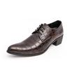 New Luxury Red Men High Heel Leather Shoes Oxford Designer Pointed-toe Dress Shoes Men Groom Suit Wedding Shoes Man Big Size 46