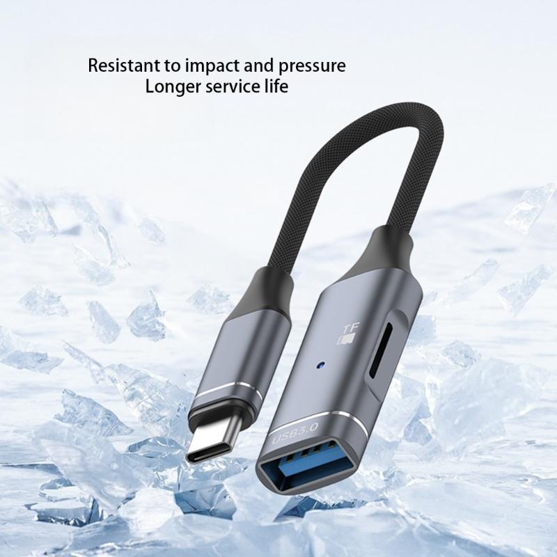 Type C To USB Adapter OTG Connectors TF Card Reader Slot Instantly Plugs Play For Mobile Phones Window Systems Laptops