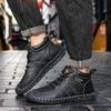 38-48 Men Leather Casual  Shoes Design Sneakers Man Breathable Leather Shoes Men Ankle Boots