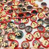 100Pcs Cartoon Kitty Print Wood Buttons DIY Sewing Shirt Scrapbook Bags Decor